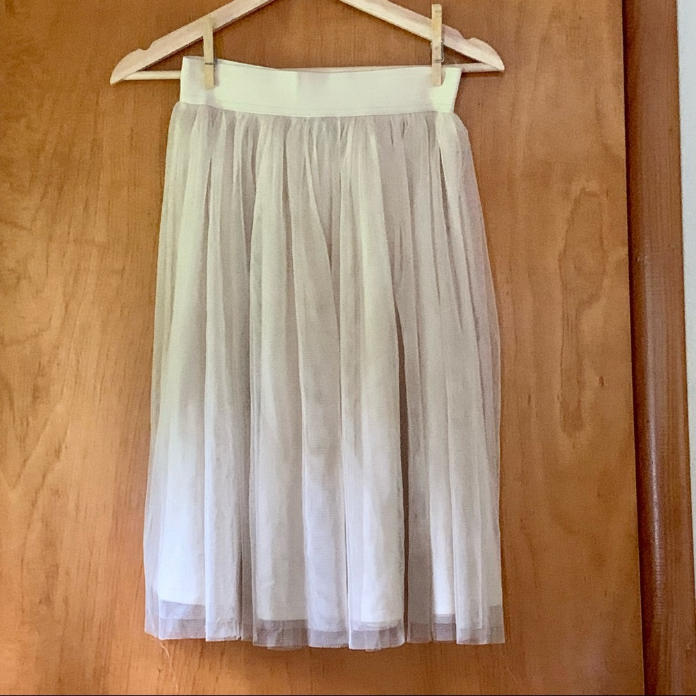 BOGO! Ivory Tulle Lined Midi Skirt